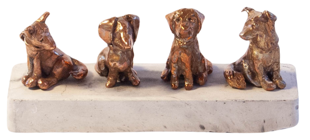 4 különböző bronz kulcstartófigura